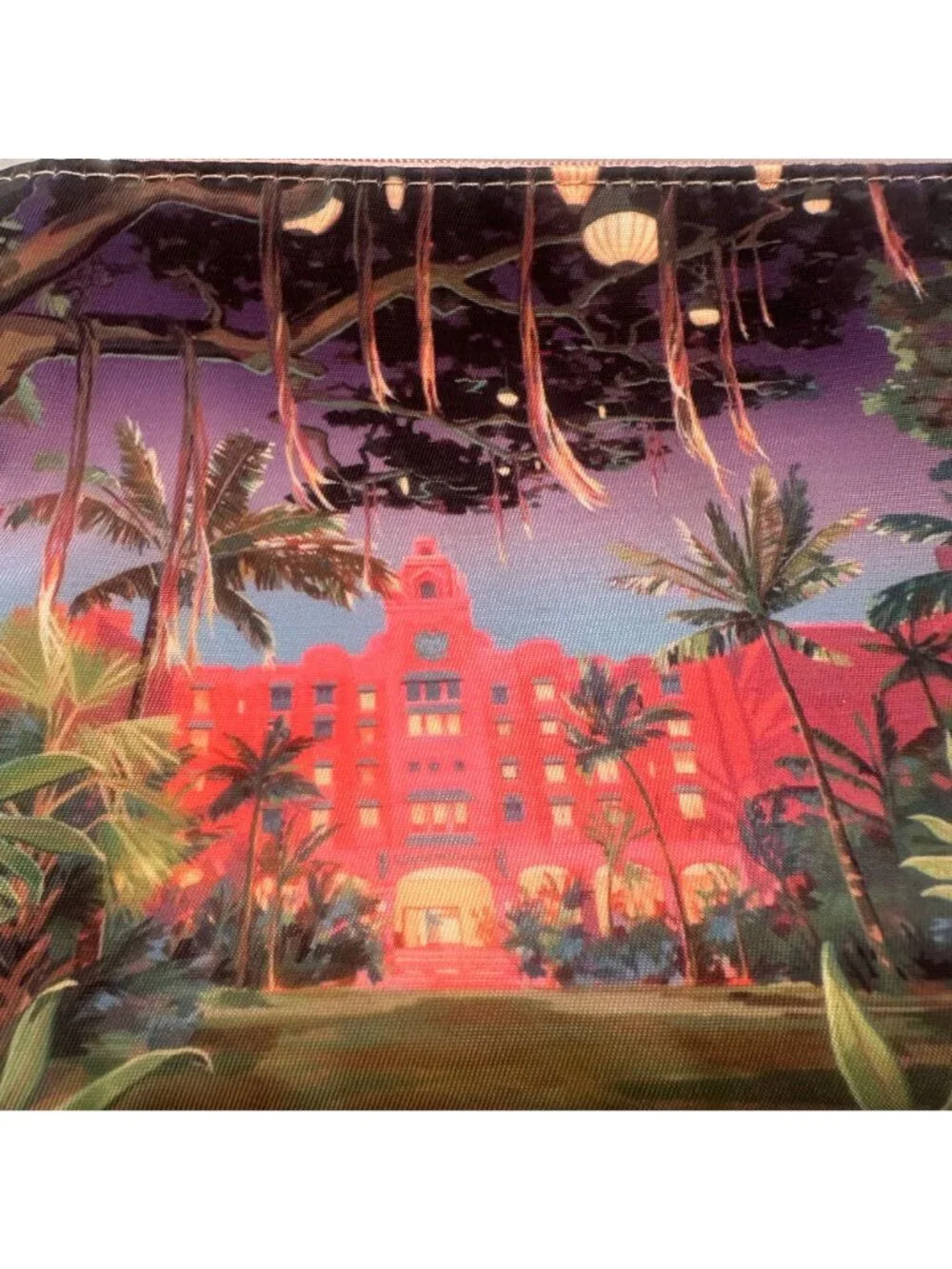 Christie Shinn United Airlines Royal Hawaiian Sunset Travel Pouch Tropical Zip